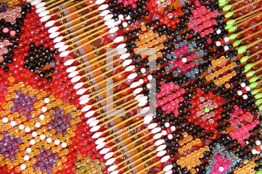 Detail on a traditional beaded garment 