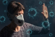 Woman Wearing Medical Protective Virus Mask 
