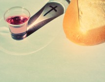 communion cup and bread