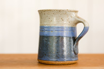 a blue mug on a white background