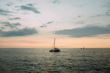 yacht on the bay in Kona 