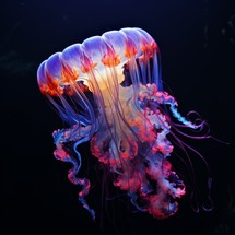 Beautiful jellyfish in the water. Underwater world.