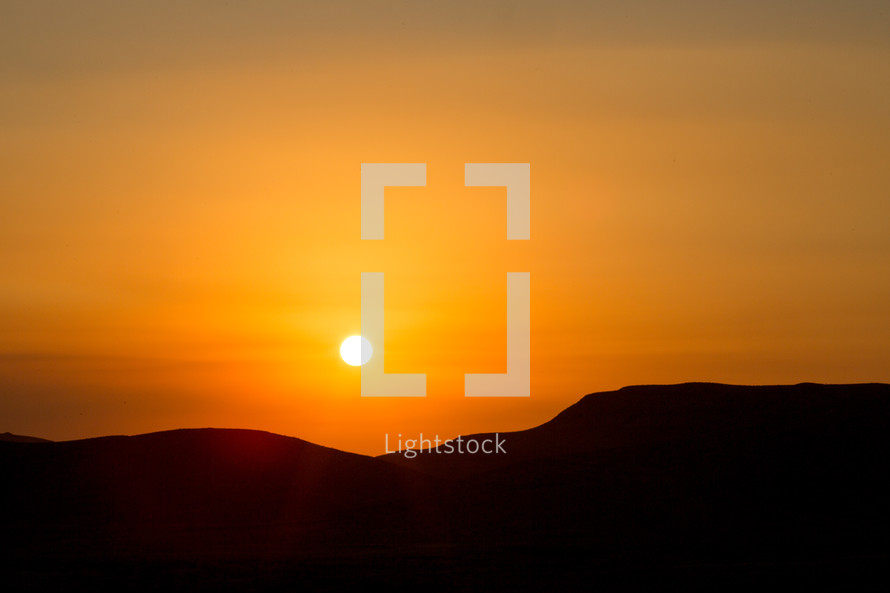 Judean Desert in Israel at sunset