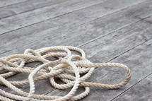 rope on wood background 