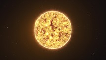 3D animation of the Sun's hot surface in outer space.	