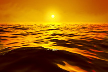 orange sea at sunset 