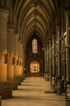 Beautiful architecture in Norwich Roman Catholic Cathedral halls, temple, place of worship