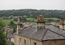Aerial view of the city of Bath, UK