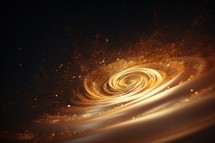 Genesis, creation of the world. Abstract fractal background for creative design, gold and black