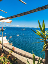 Mediterranean sea view terrace. Amalfi Coast