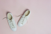 sneakers on a pink background 