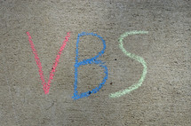 VBS in sidewalk chalk 