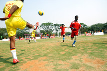 game of soccer in India 
