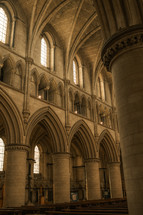 Sunlight shining through a window of Norwich Roman Catholic Cathedral, beautiful historic architecture