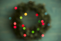 bokeh Christmas wreath