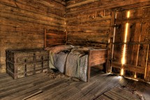 bed in a cabin