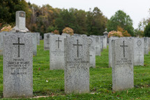 tombstones in a cemetery 