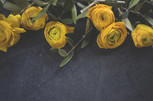 yellow roses on slate 