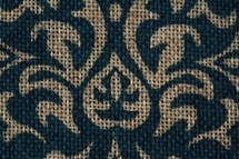 patterned woven fabric texture background in blue and beige