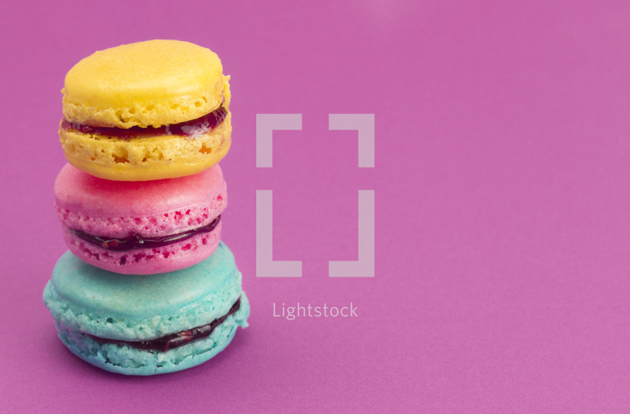 colorful French Macaron Sandwich Cookie