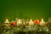 Christmas candles and garland 