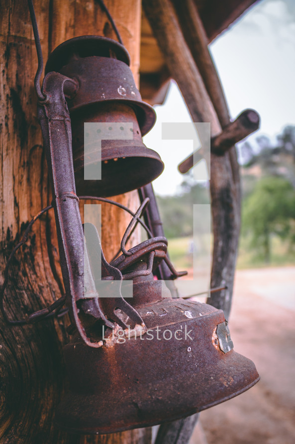 old rusty lantern 