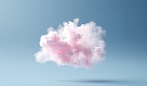Pink cloud on blue background. 3d rendering, 3d illustration.