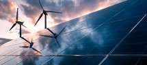 solar panels and wind turbines 
