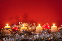 Christmas garland and candles 
