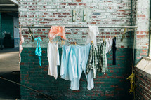 clothes on a clothes line 