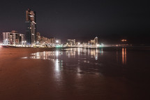 seaside hotels and resorts at night 