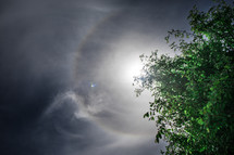 sun halo and clouds in the sky 