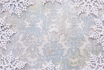 snowflake border on patterned paper 