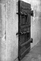 latched locked prison door 