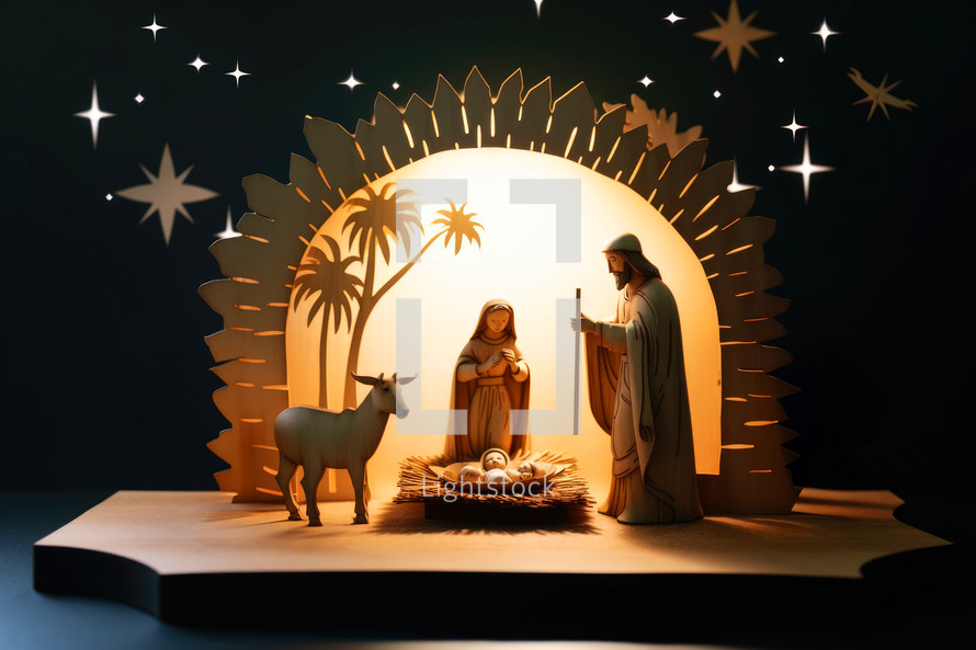 Nativity Scene. Miniatures. Christmas