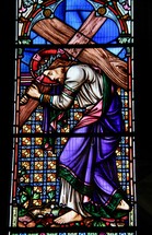 stained glass window of Jesus 