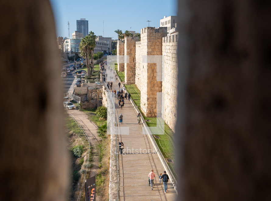 Outside of Old City Wall Jerusalem