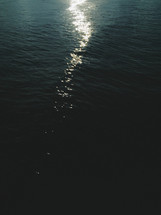 moon light on ocean water 