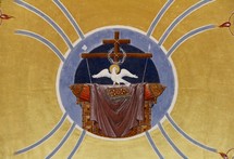 Painting of the Holy Spirit as a dove, Podgorica Orthodox Cathedral, Montenegro.