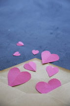 heart confetti in an envelope 