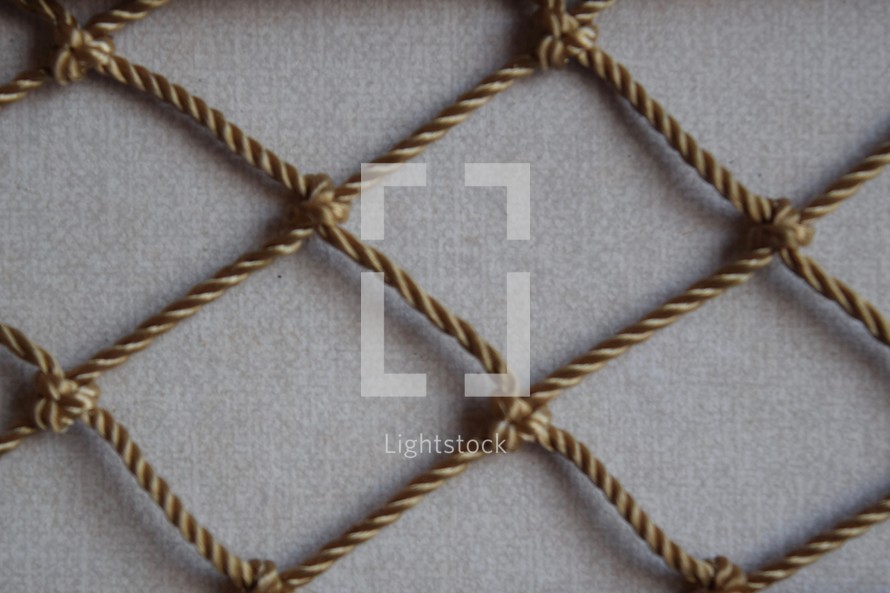 rope on linen texture background 