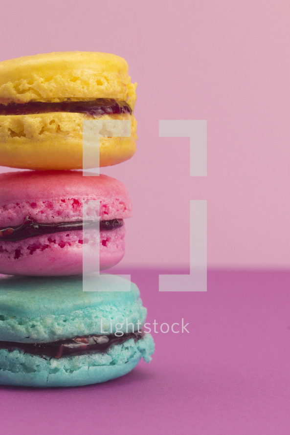 Colorful French Macaron Sandwich Cookie