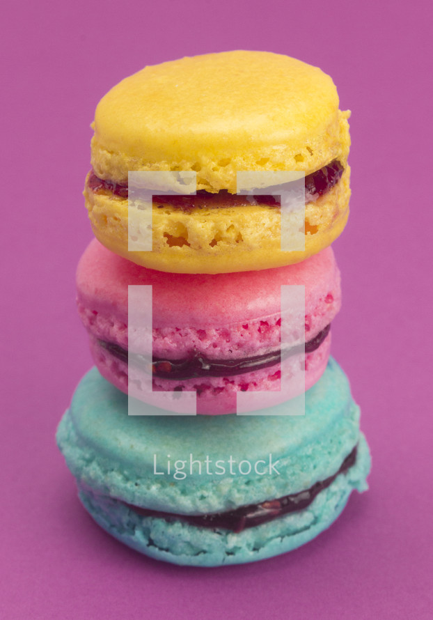 Colorful French Macaron Sandwich Cookie