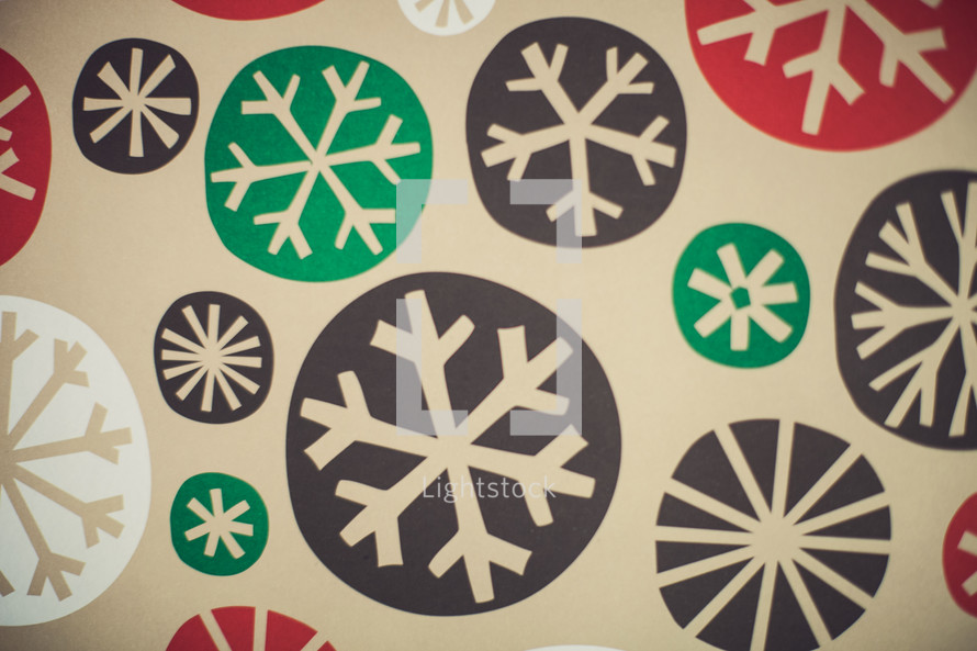 snowflake Christmas wrapping paper background 