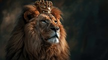 Lion with a King crown. Jesus, the Lion