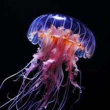 Jellyfish isolated on black background. Jellyfish is a species of jellyfish