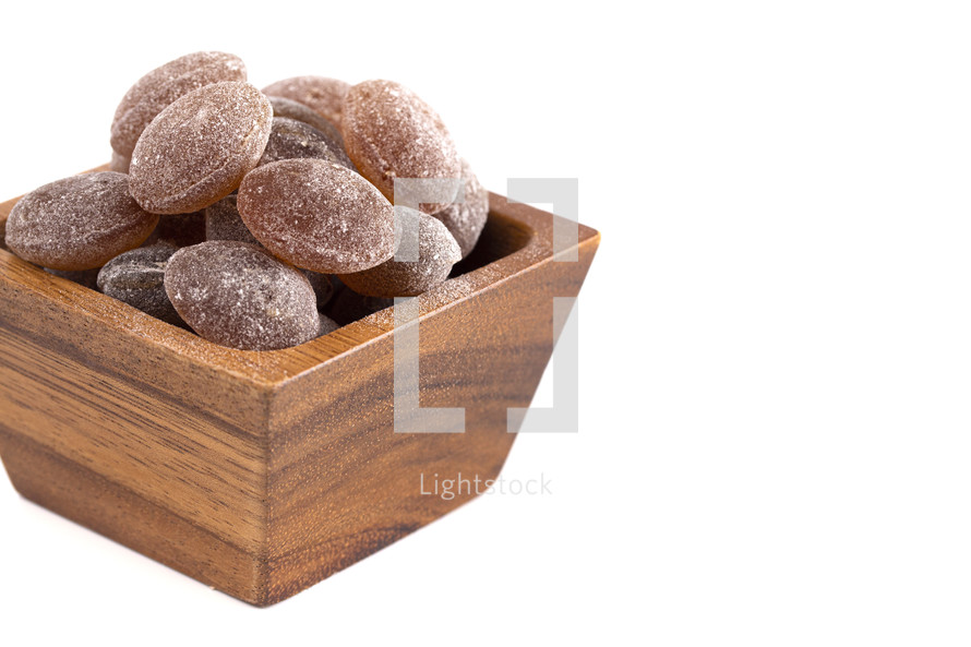 brown Old Fashioned Hard Candies Isolated on a White Background