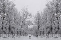 man in a winter scene 