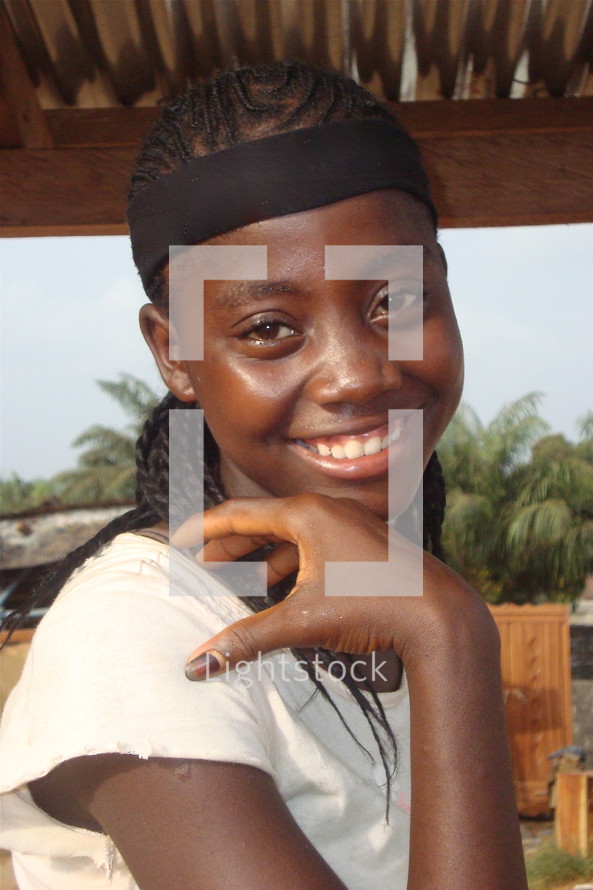A smiling teenage African girl 
