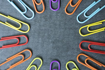 colorful paperclips border 